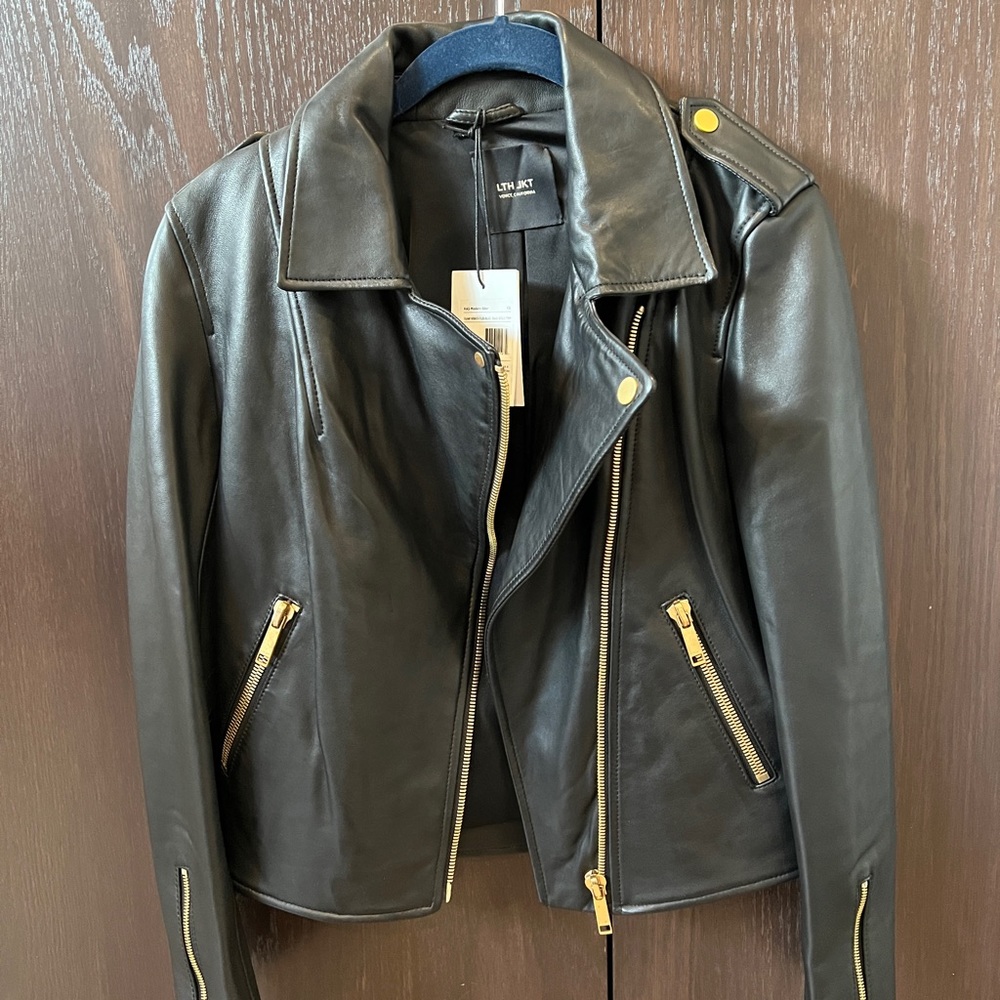 LTK Kas Modern Leather Biker Jacket (BRAND NEW)